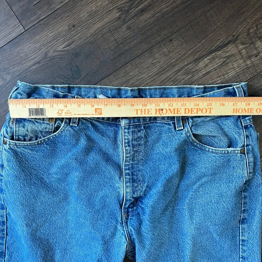 Carhartt Relaxed Fit Straight Denim Blue Jeans Work Men's Size 40x30 B113-DST